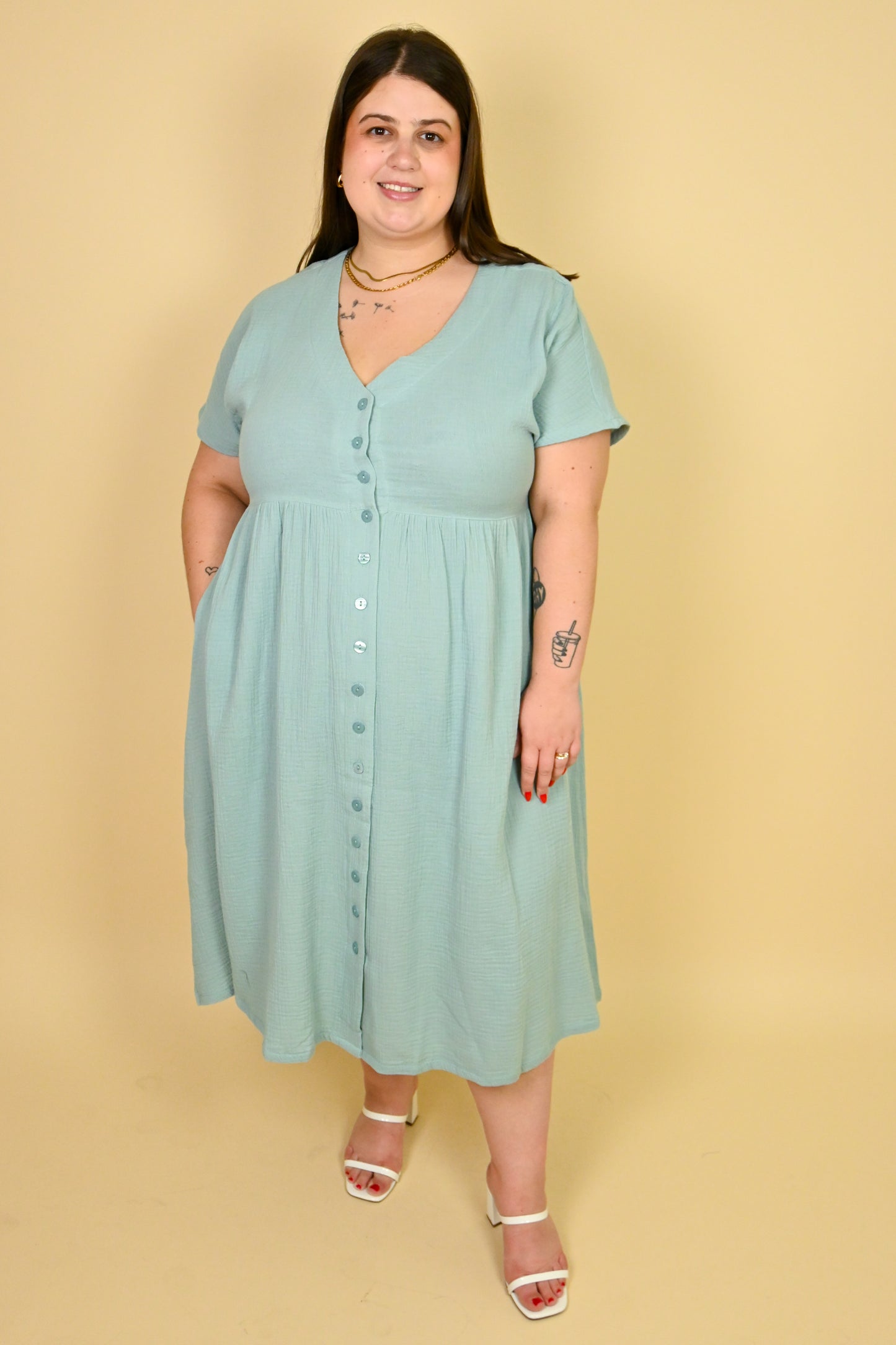 PLus size Blue casual dress