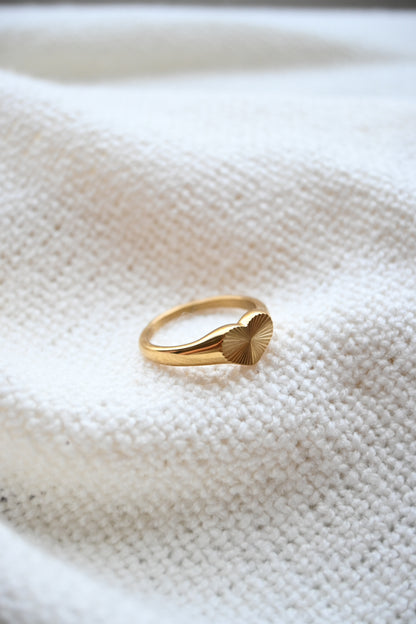 Textured Heart Ring