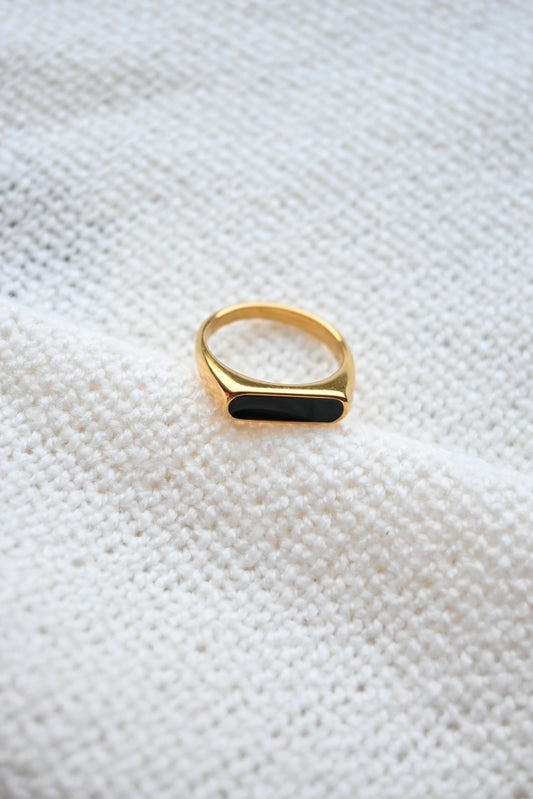 Black Flat Top Ring