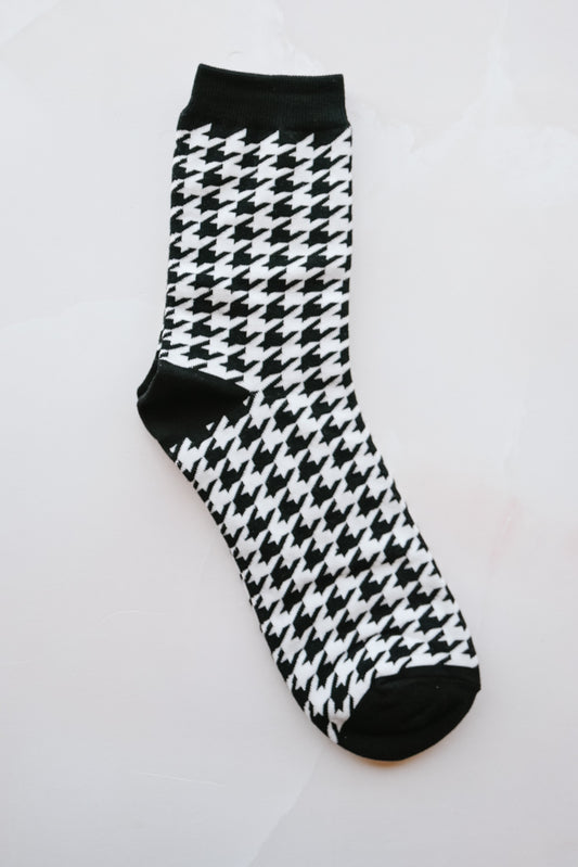 Houndstooth Crew Socks