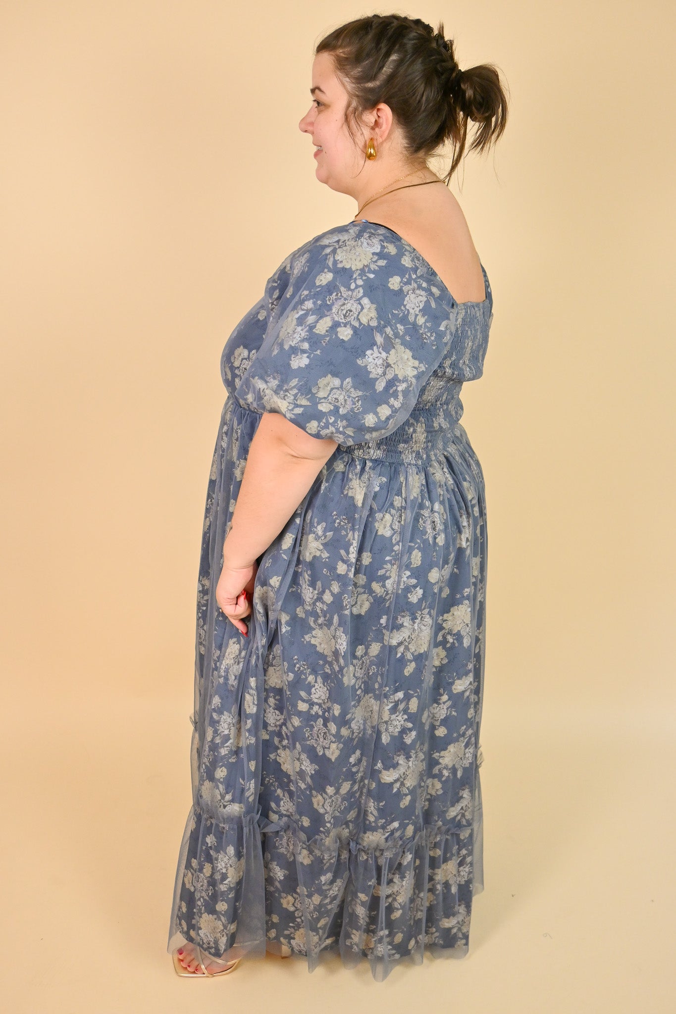 CURVE Floral Mesh Maxi Dress