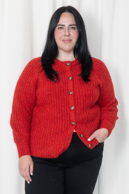 Candy Red Cardigan (XS-2X)