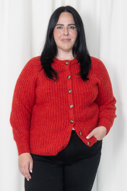 Candy Red Cardigan (XS-2X)
