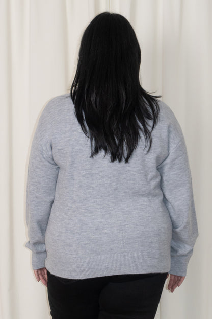 Oversized Knit Crew (S-XXXL ; Grey & Black)