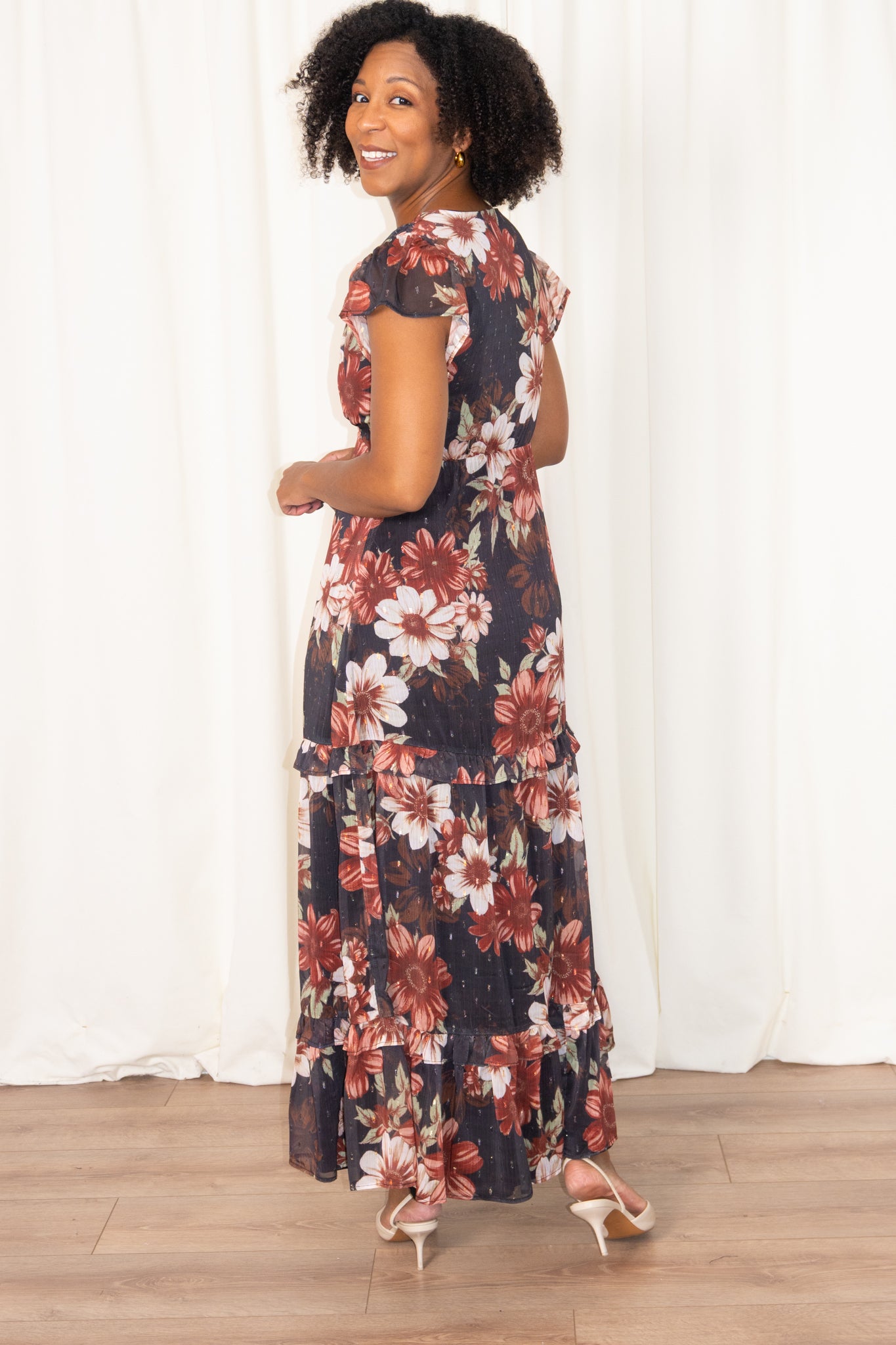 Floral Midi Dress (S-3X)
