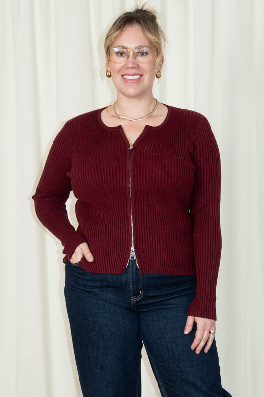 Double Zip knit Top (S-3X)