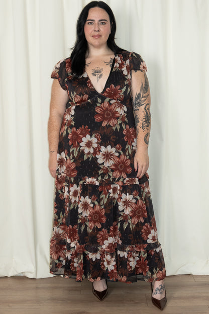 Floral Midi Dress (S-3X)