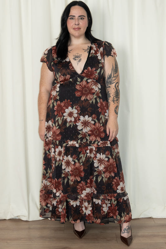 Floral Midi Dress (S-3X)