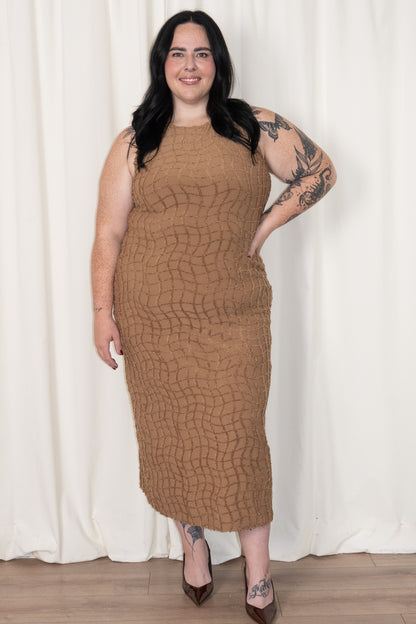 Textured Lurex Midi Dress (S-3X)