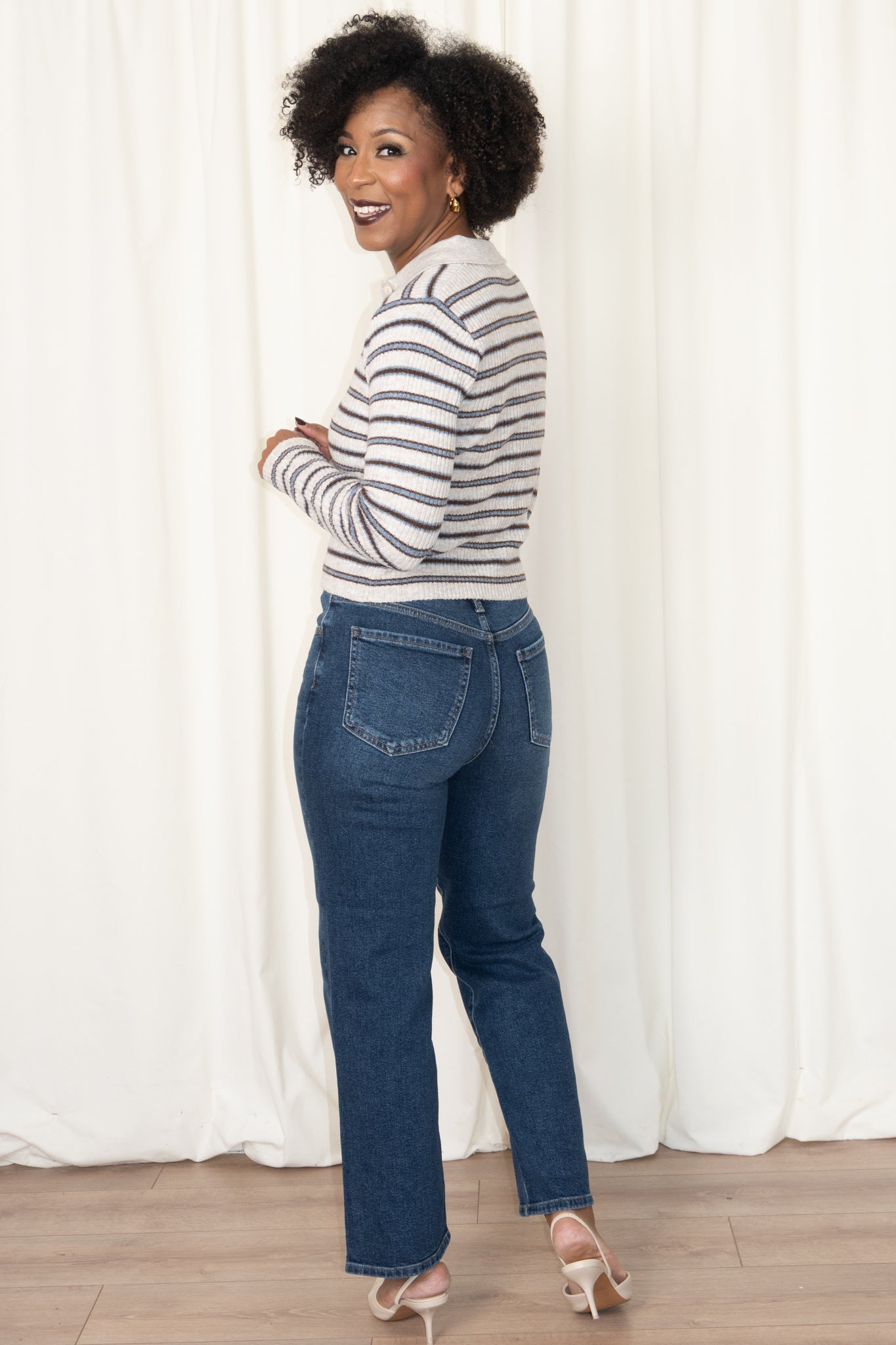 Striped Button Up Knit