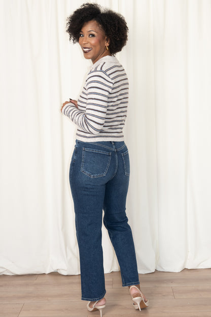 Striped Button Up Knit