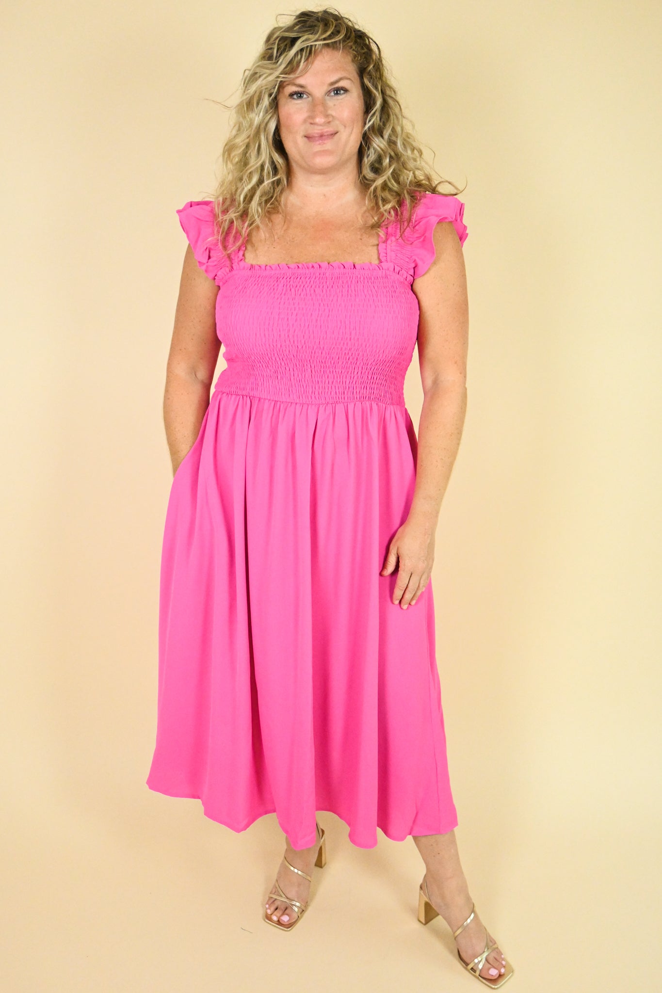 Smocked Midi Sundress (S-3X)