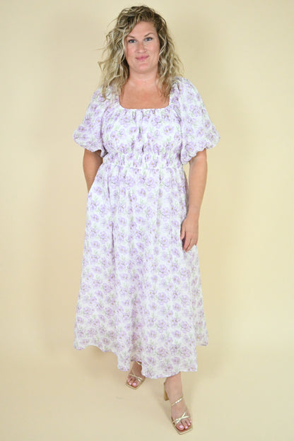 CURVE Lavender Floral Maxi Dress