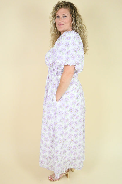 CURVE Lavender Floral Maxi Dress