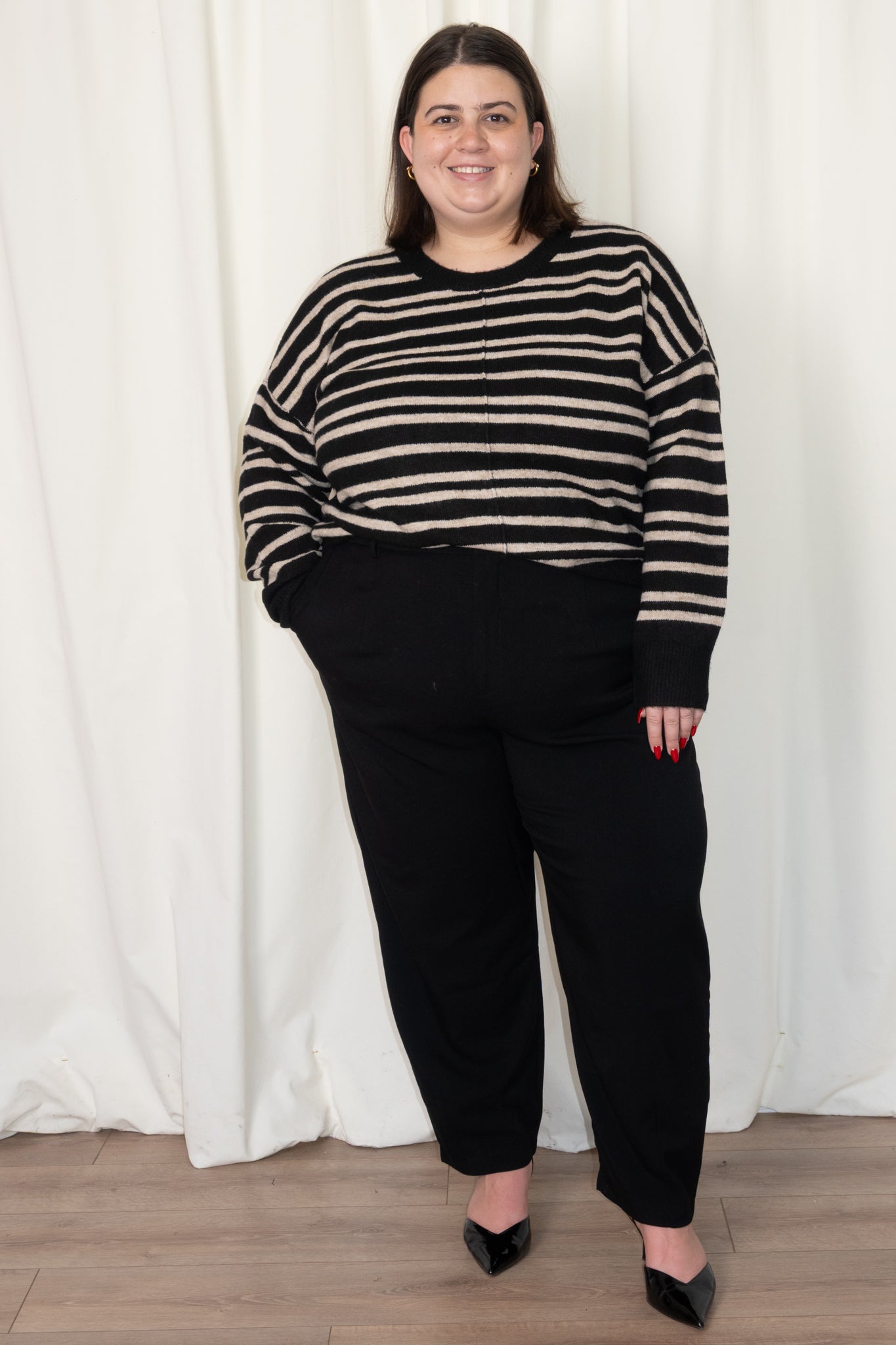 CURVE Striped Pullover Sweater