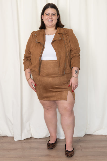 CURVE Faux Suede Mini Skirt