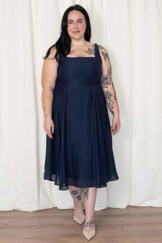 Square Neck Midi Dress (S-3X)