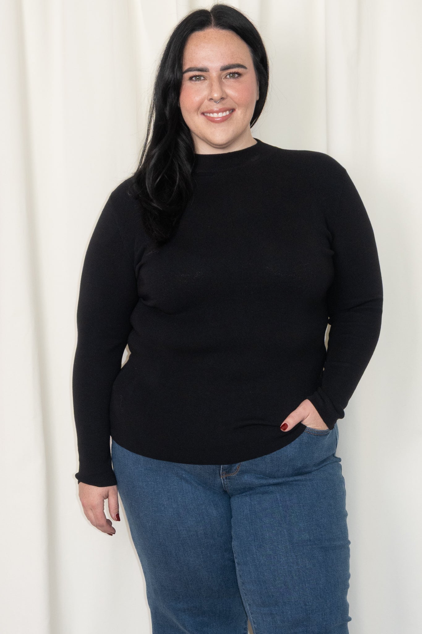 CURVE Mockneck Sweaterknit Top