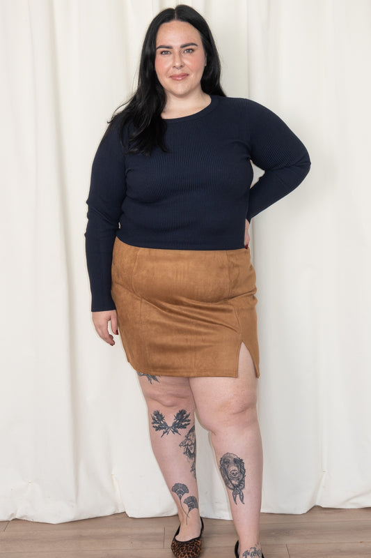 CURVE Faux Suede Mini Skirt