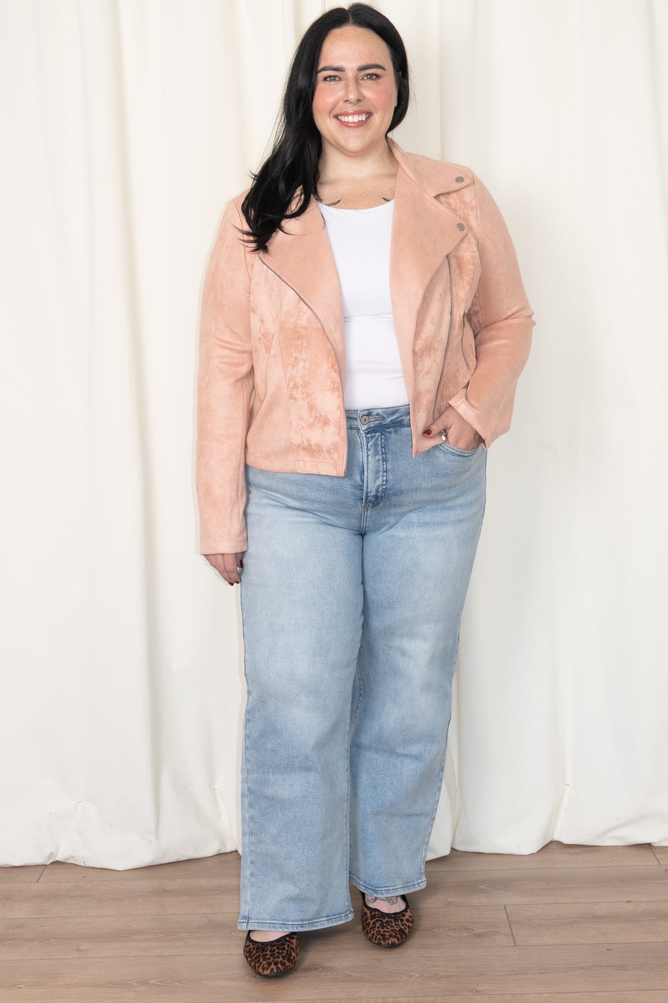 CURVE Faux Suede Moto Jacket