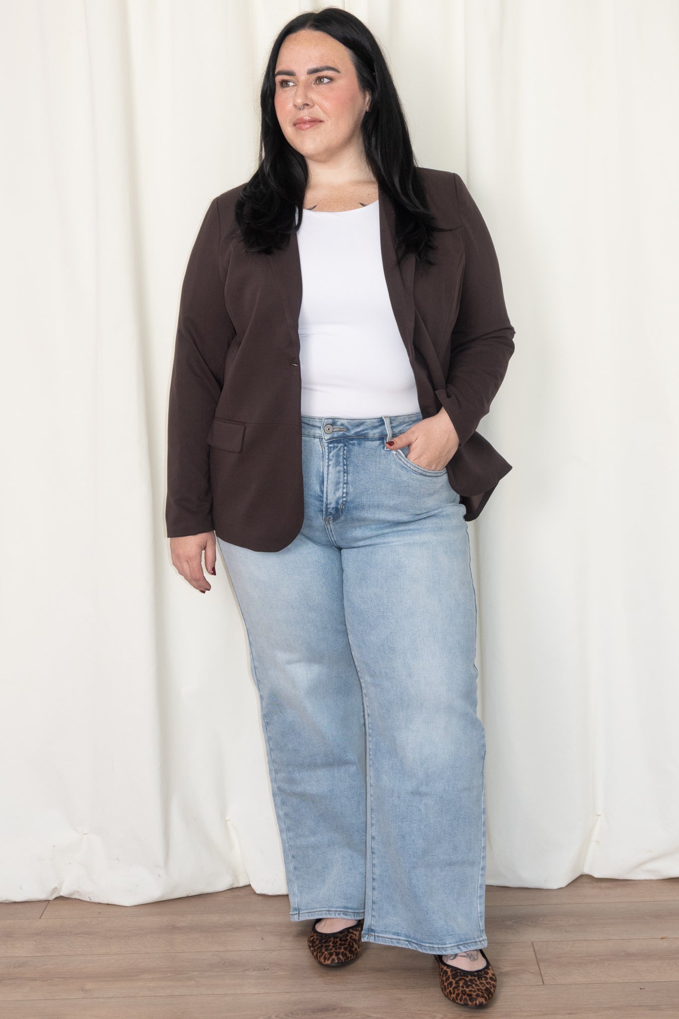CURVE Sakira Chocolate Blazer