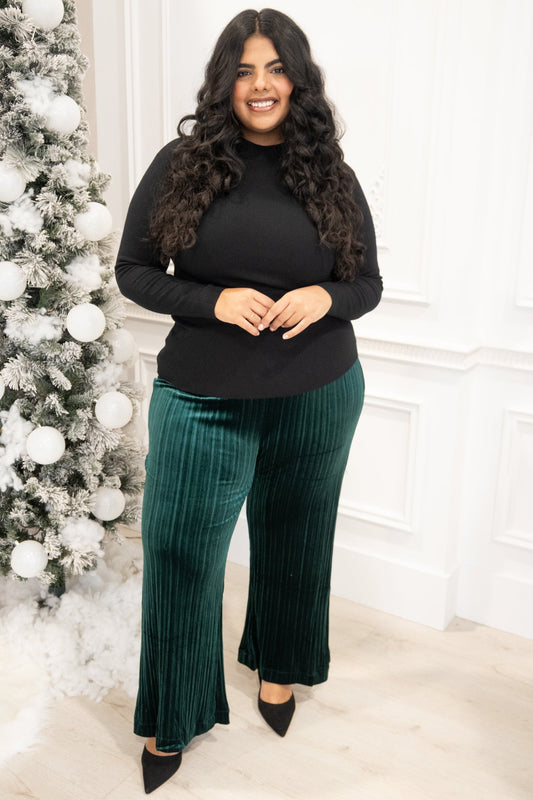 Velvet Wide Leg Pant (S-3X)