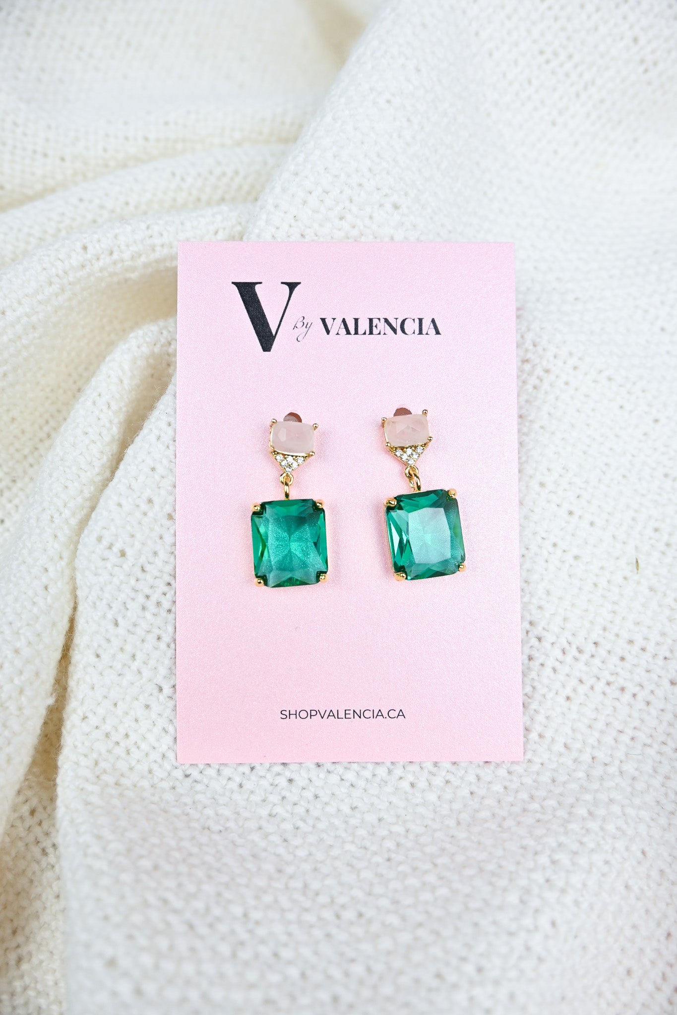 Emerald stone earring, wedding jewelry 