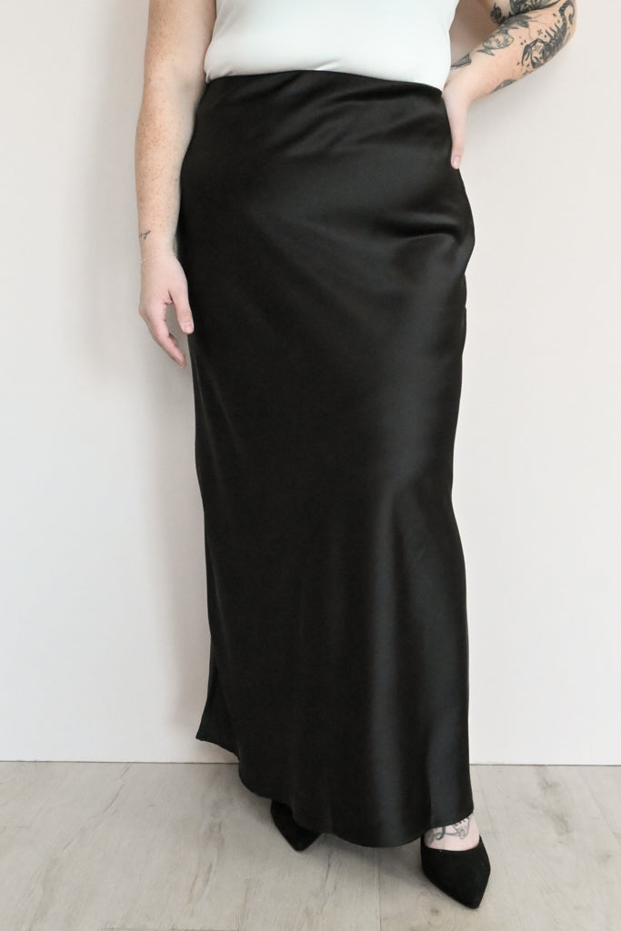 Maxi Satin Slip Skirt (S-3X)