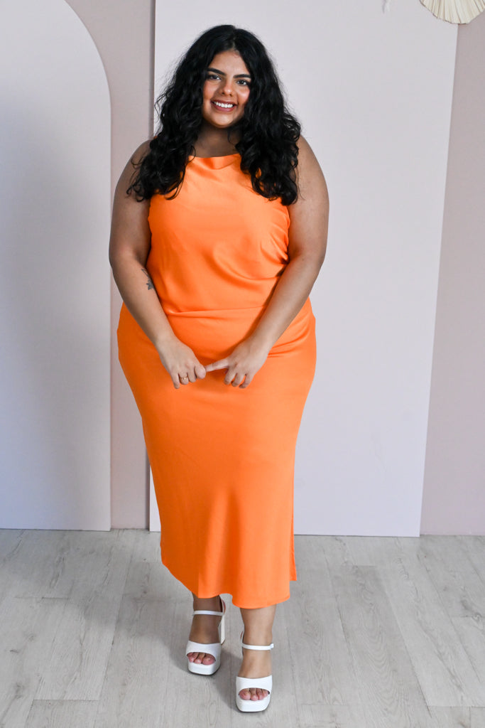 Plus size orange dress 