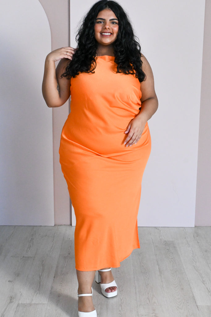 Plus size orange dress 