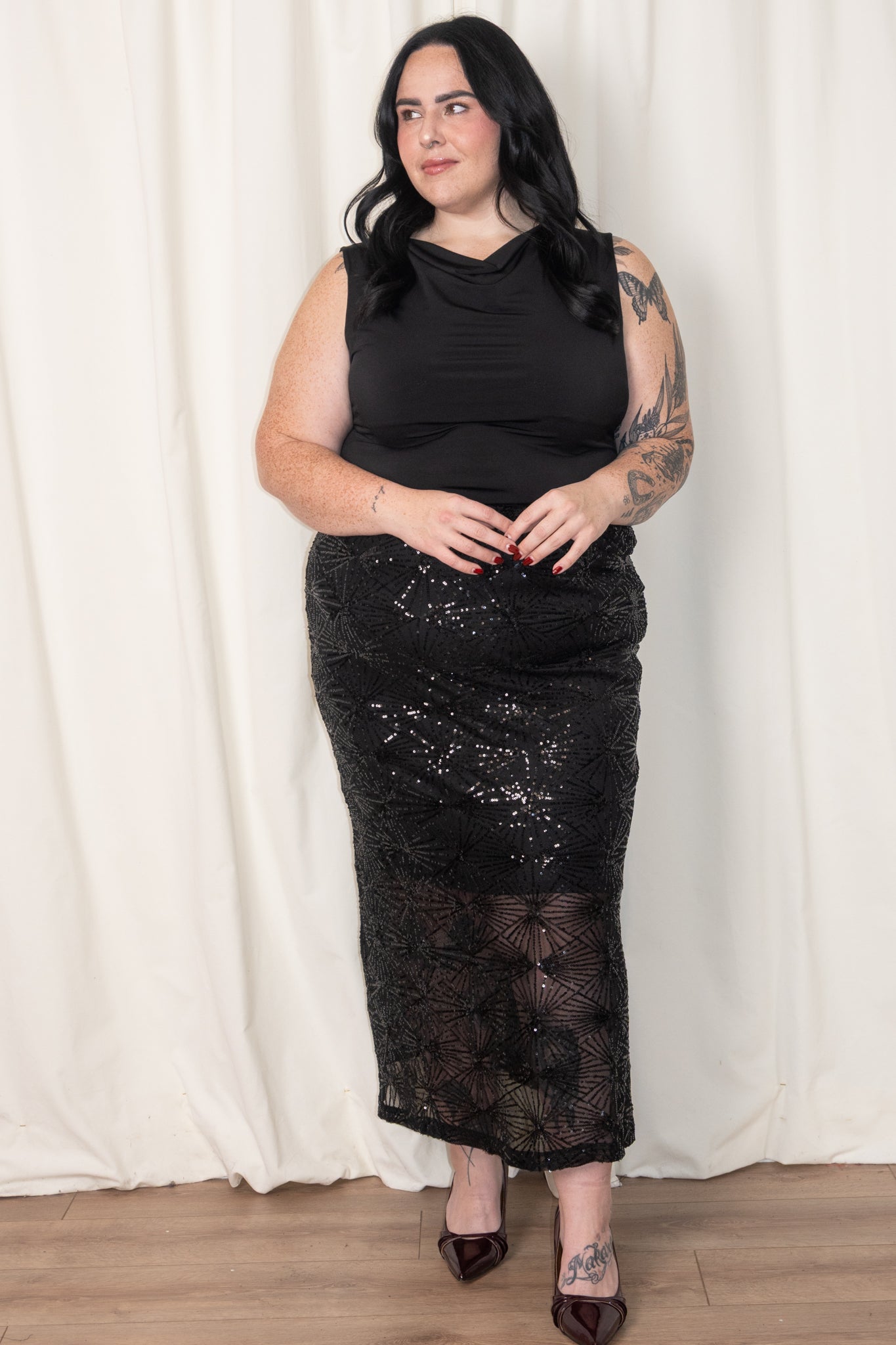 CURVE Minna Sequin Skirt