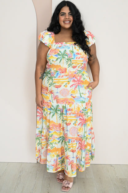 CURVE Tropical Midi dress