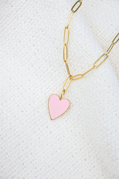 Heart Paperclip Chain Necklace