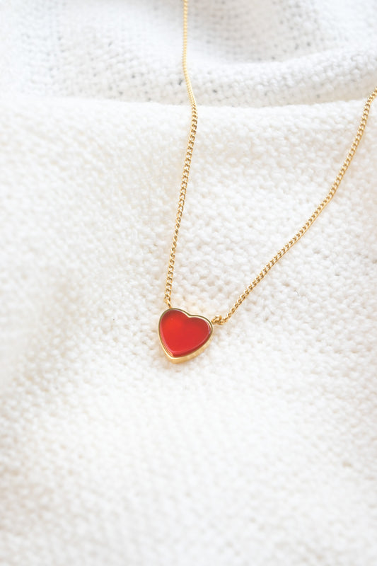heart pendant necklace gold plated hypoallergenic