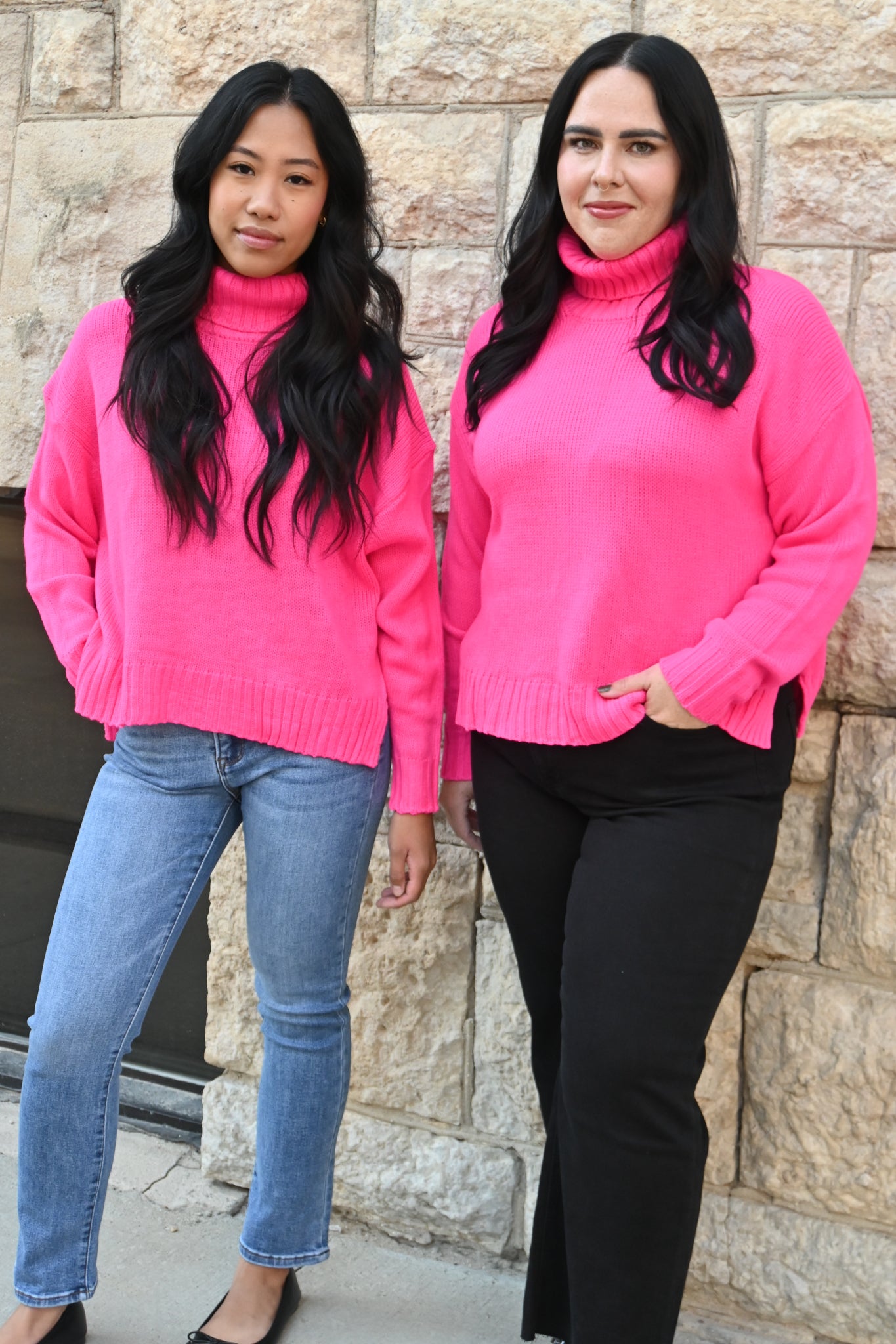 Hot Pink Turtleneck (S-3X)