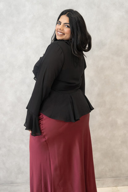 Sheer Tie front Top (S-3X)