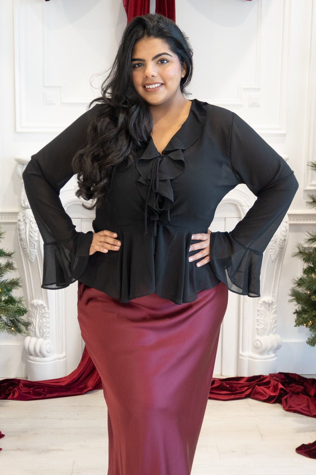 Sheer Tie front Top (S-3X)