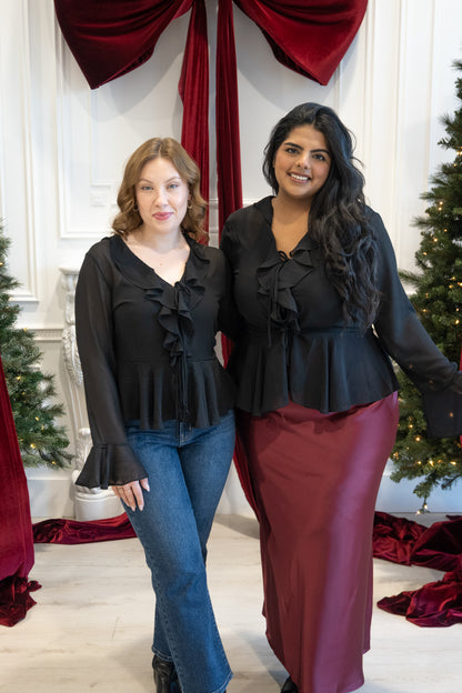 Sheer Tie front Top (S-3X)