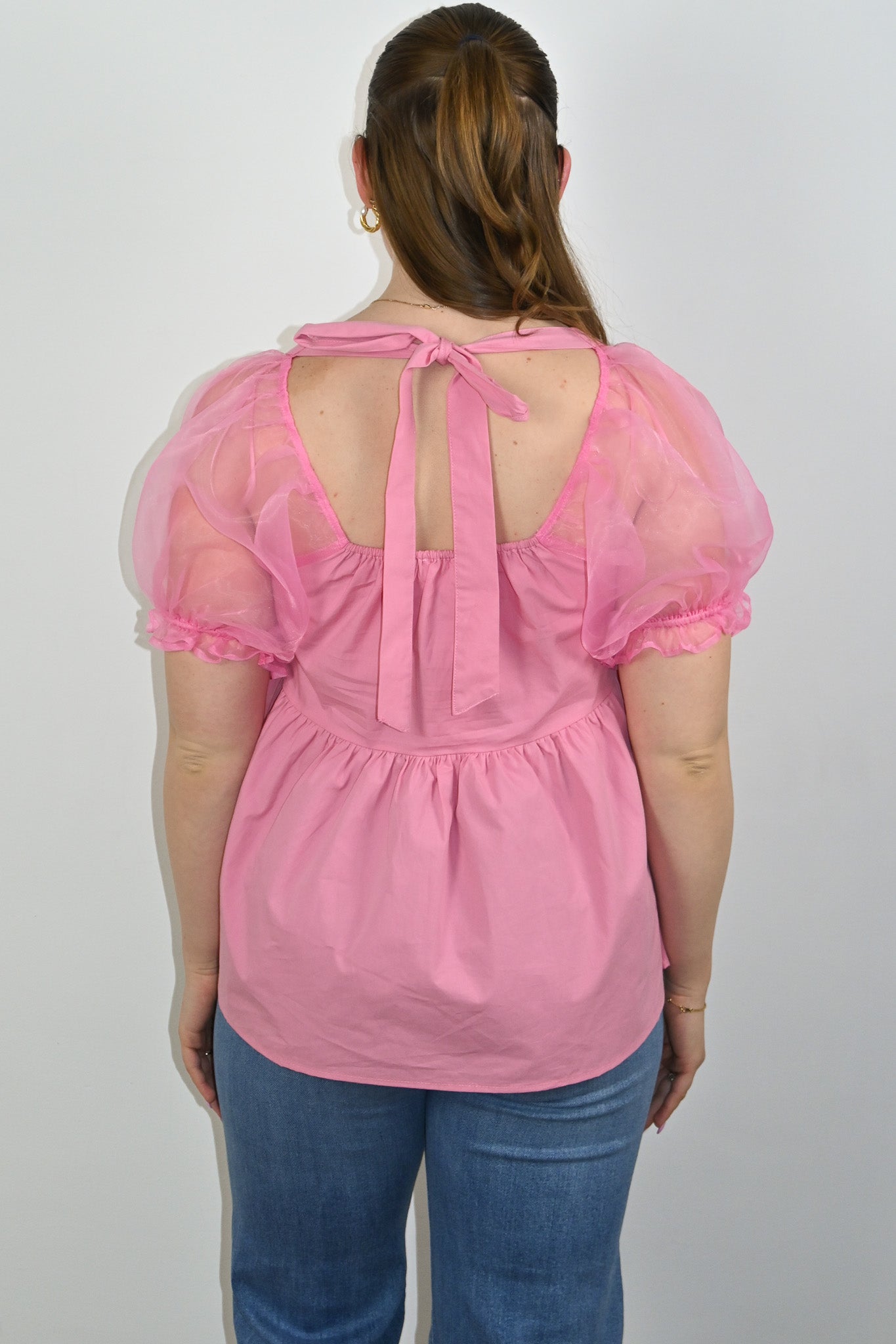 Puff Sleeve Babydoll Top S 3X Valencia Boutique