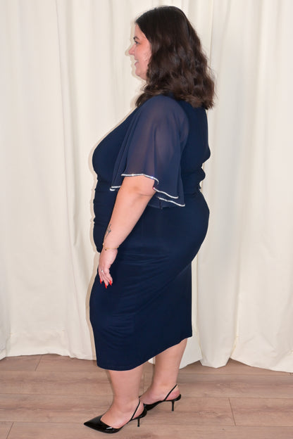 CURVE Sheath Dress with Rhinestone Trim