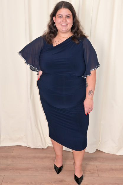 CURVE Sheath Dress with Rhinestone Trim