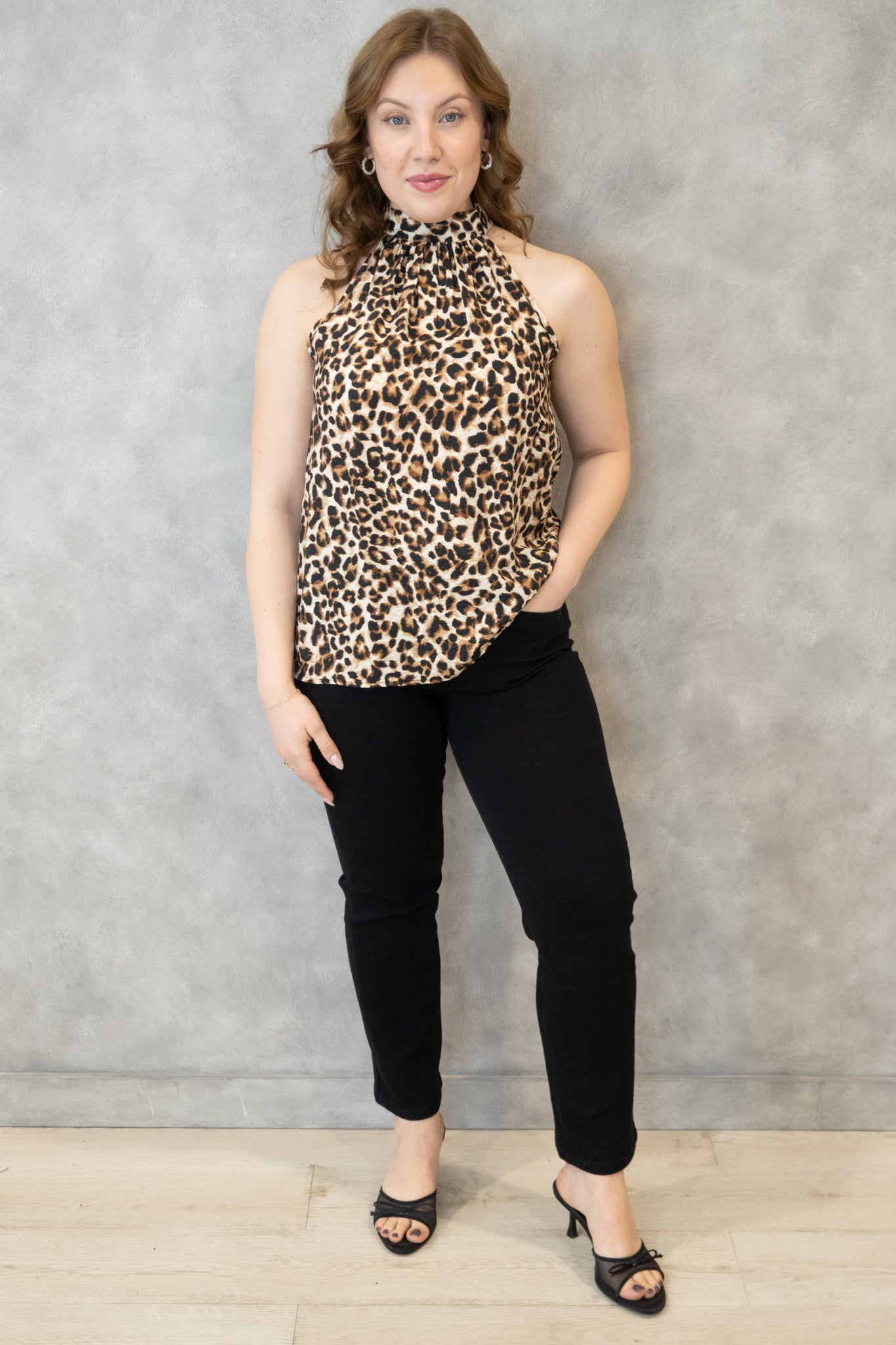 Leopard Halter Top (S-3X)
