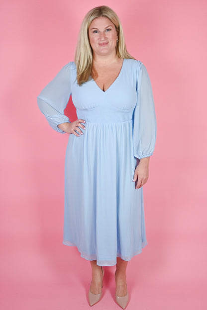 Plus size Everpretty Baby Blue chiffon Dress