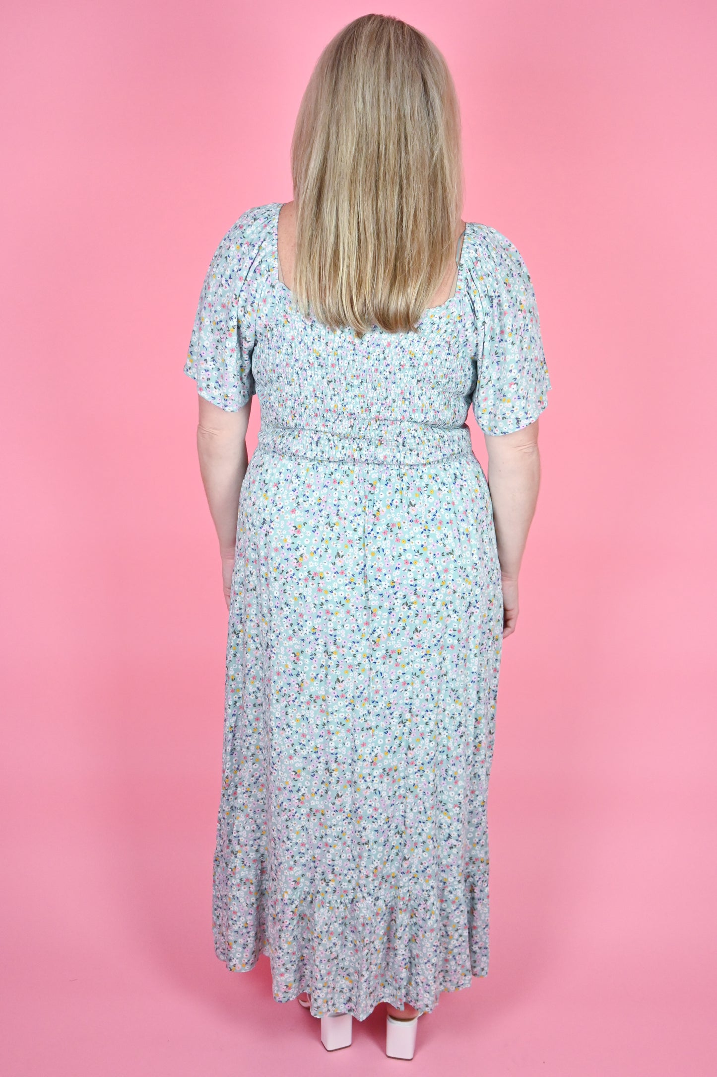 PLus size Mint Floral Maxi dress 