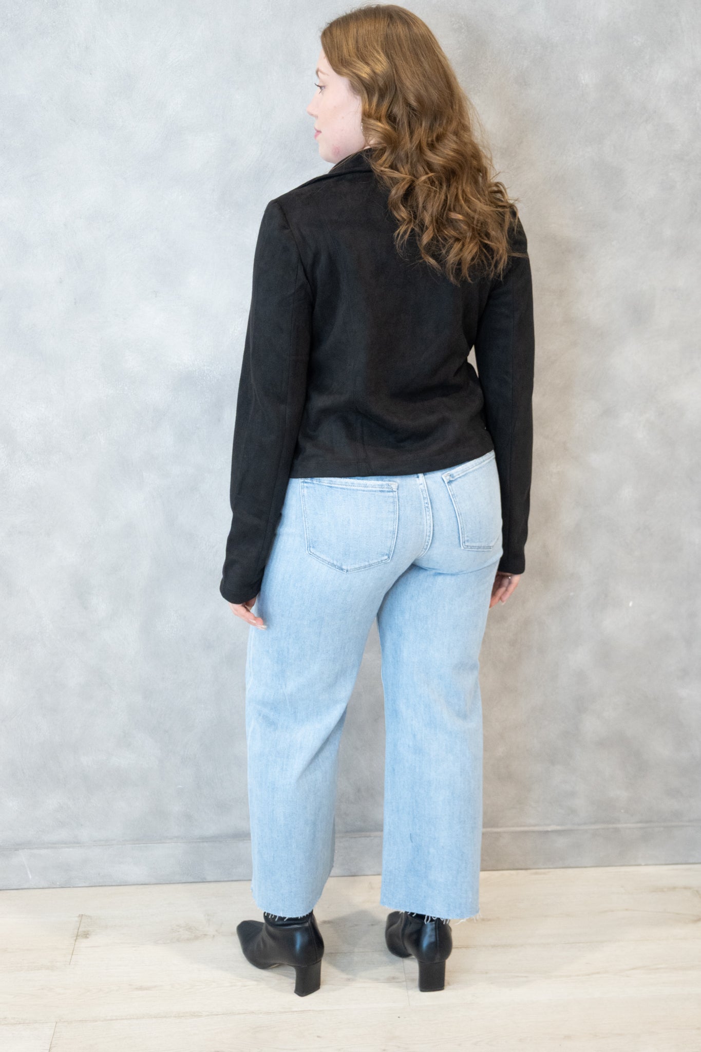 Faux Suede Moto Jacket