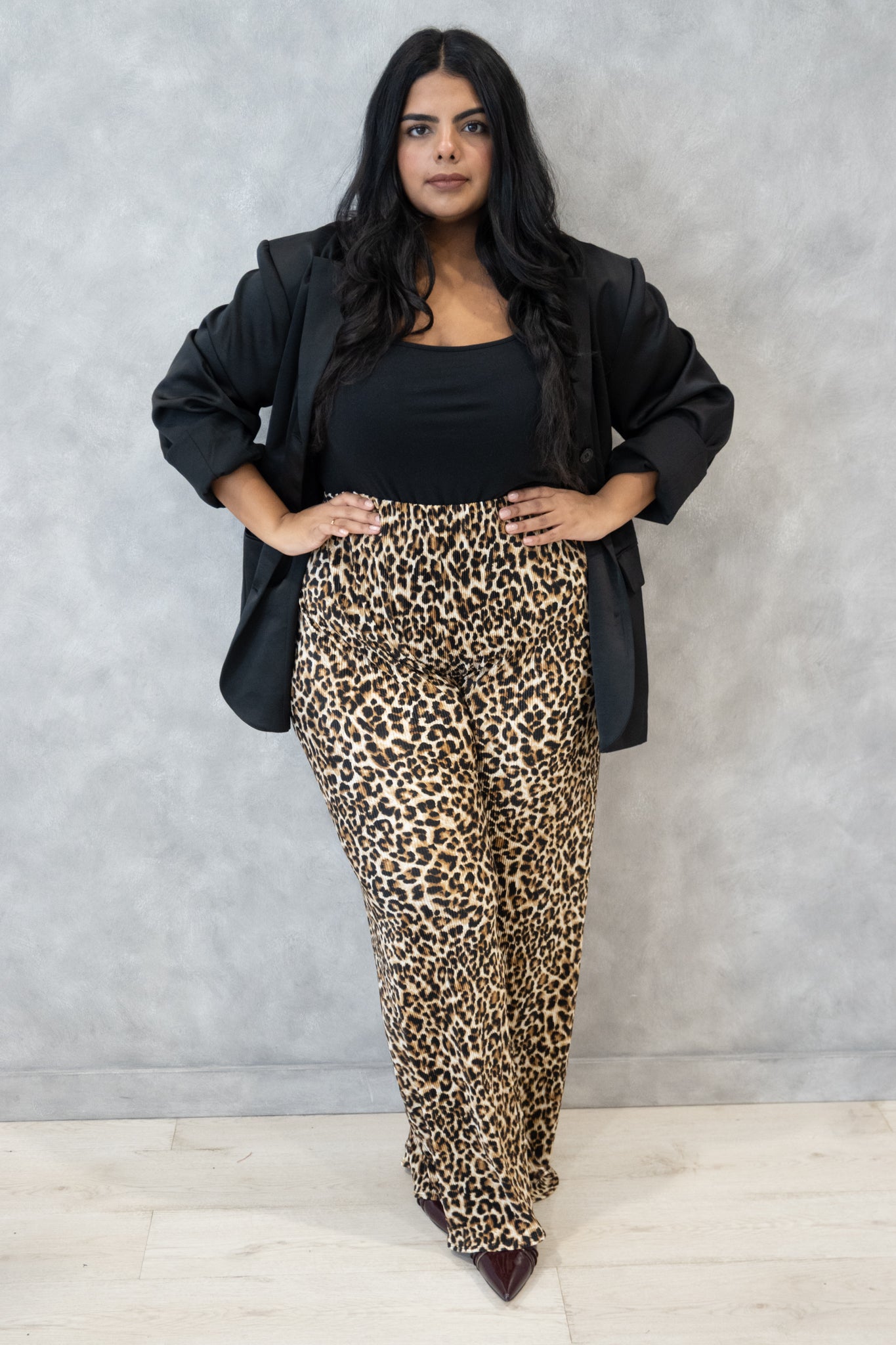 Leopard Plisse Pant (S-3X)
