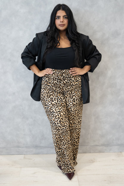 Leopard Plisse Pant (S-3X)