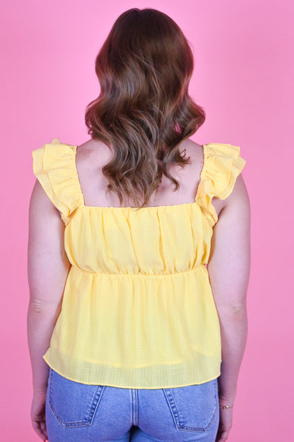 Yellow Babydoll spring top 