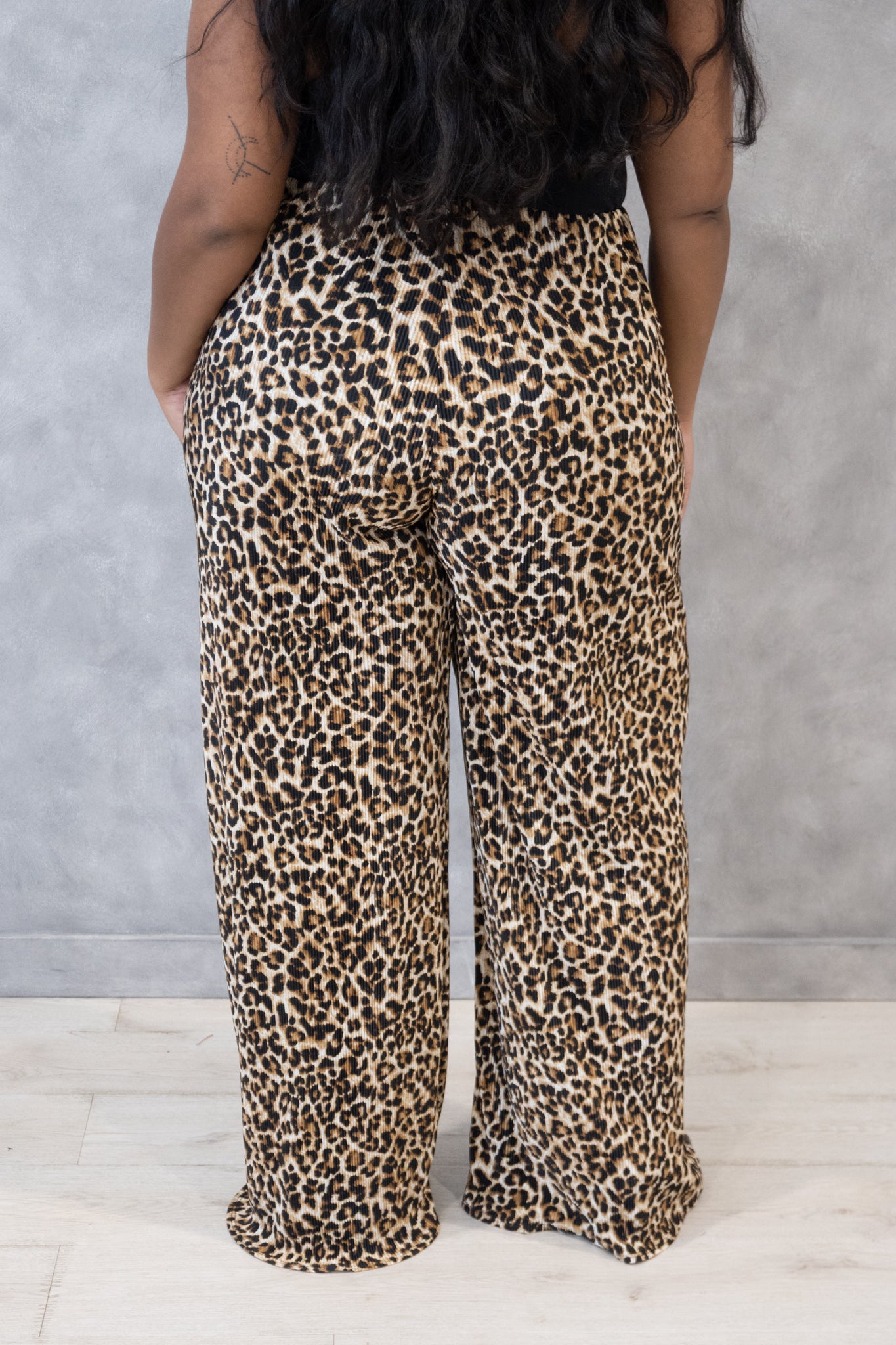 Leopard Plisse Pant (S-3X)