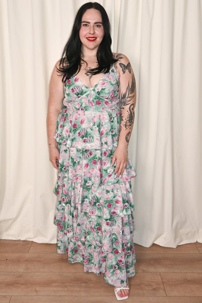 CURVE Garden Floral Tiered Dress